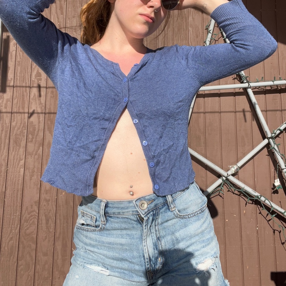 Blueish-purple Button up Cardigan
